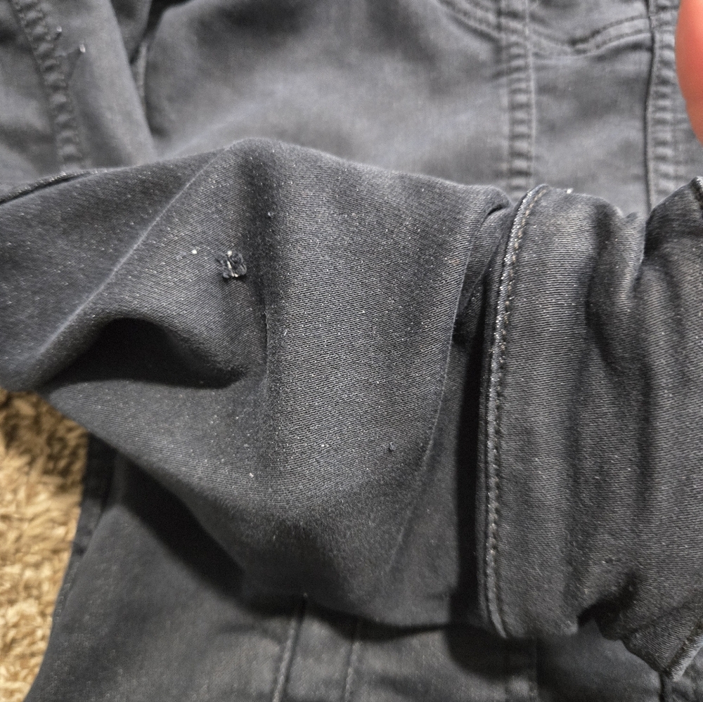 John Varvatos Scott  Hooded Black Denim Jacket Long Sleeve Men’s Size  Large - Picture 7 of 9